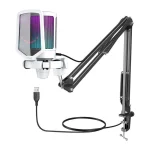 Fifine A6TW Δυναμικό Μικρόφωνο USB Shock Mounted σε Λευκό Χρώμα FFN_A6T_White - Image 3