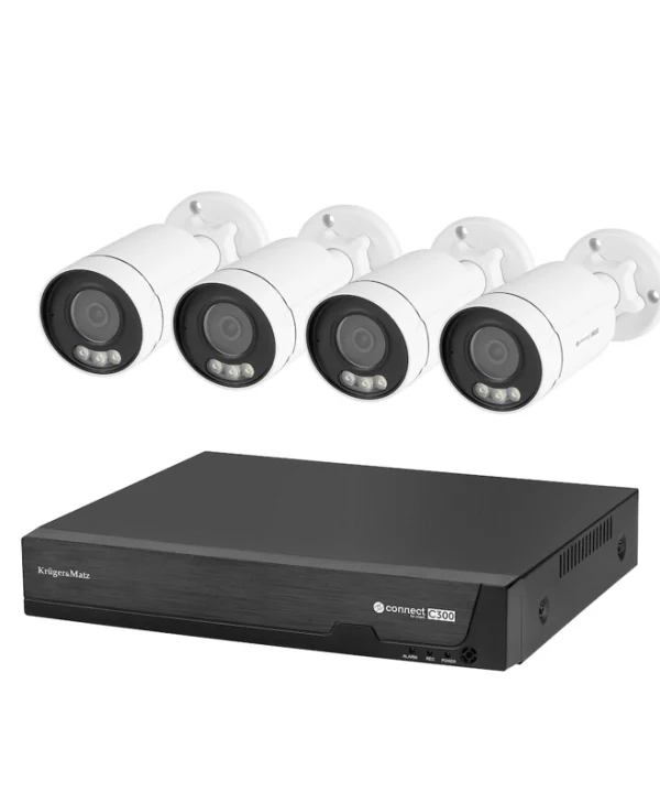 Kruger & Matz Σύστημα Παρακολούθησης 4 Καμερών CCTV 5MP με Καταγραφικό DVR KM2242
