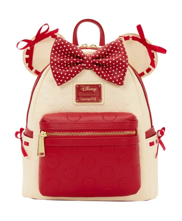 Loungefly Παιδική Τσάντα Πλάτης Κόκκινη Disney Minnie Mouse Rock Dots Mini WDBK4387