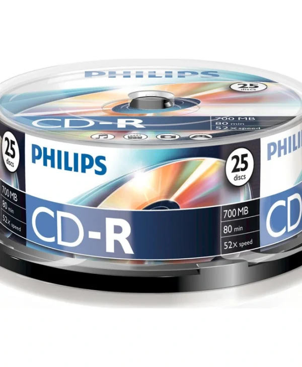 Philips Εγγράψιμα CD-R 52x 700MB Cake Box 25τμχ CR7D5NB25/00