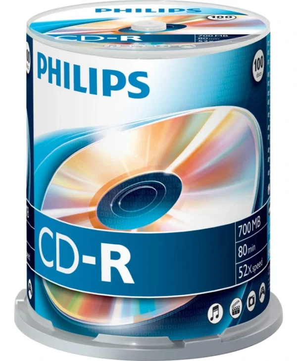 Philips Cr7d5nb00 Εγγράψιμα CD-R 52x 700MB Cake Box 100τμχ 306005