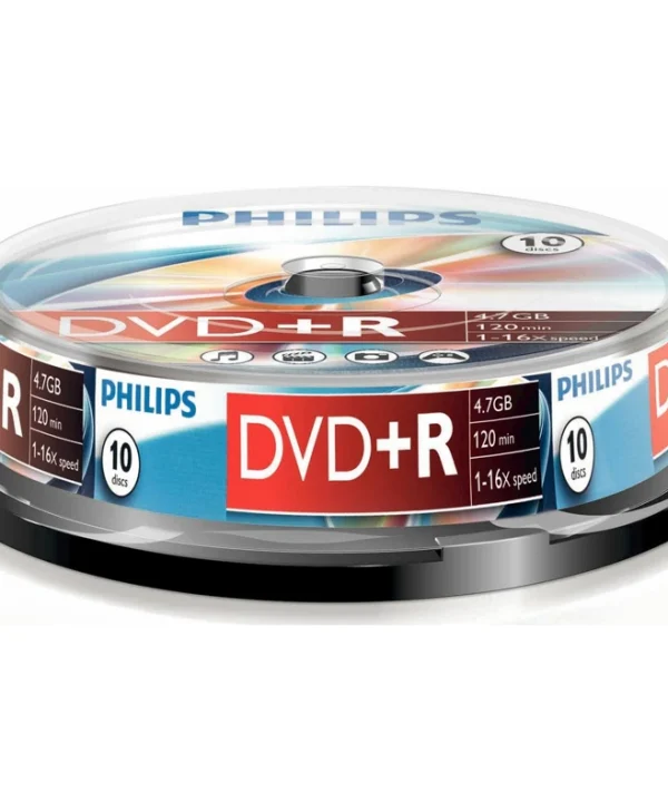 Philips Εγγράψιμα DVD+R 16x 4.7GB Cake Box 10τμχ DR4S6B10F/00