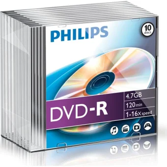 Philips Εγγράψιμα DVD-R 16x 4.7GB 10τμχ DM4S6S10F/00