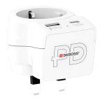 Skross United Kingdom Type G Travel Adapter Usb-a Usb-c 20w White 1.500283-E - Image 2