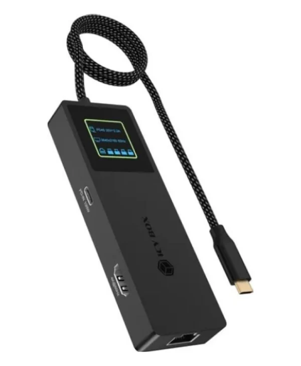 Icy Box USB-C Docking Station με HDMI PD Ethernet Μαύρο (IB-DK4038-LCD)