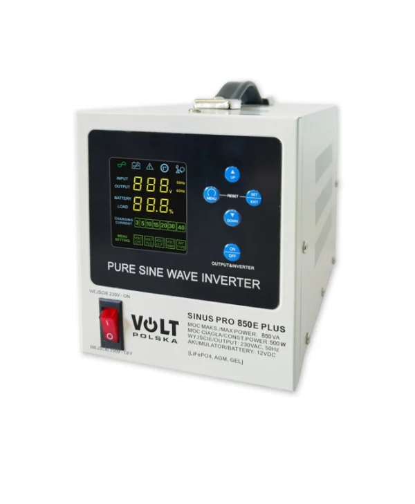 Volt Polska 3SPM08012M Καθαρού Ημιτόνου Inverter Ισχύος 500W με Τάση Εισόδου 12V (Μονοφασικό)