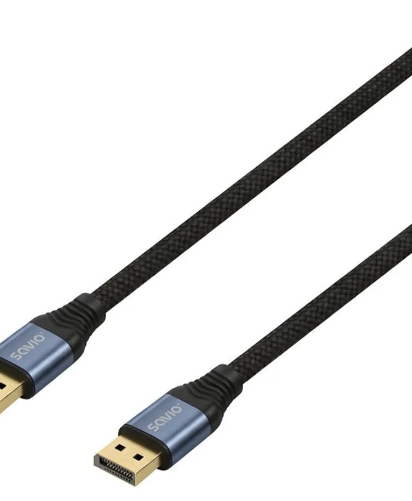 Savio Cable DisplayPort male - DisplayPort male 2m Μαύρο CL-210