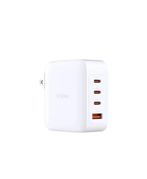 D-Link Φορτιστής Χωρίς Καλώδιο GaN με Θύρα USB-A και 3 Θύρες USB-C 100W Power Delivery Λευκός (DCP-101) DCP-101/E