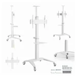 Gembird TVS-70T-02-W Βάση Τηλεόρασης Δαπέδου έως 70" και 70kg Λευκό - Image 9