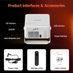 Magcubic HY450MAX Mini Projector LCD Full HD Λάμπας LED με Wi-Fi και Ενσωματωμένα Ηχεία HY450 MAX - Image 5