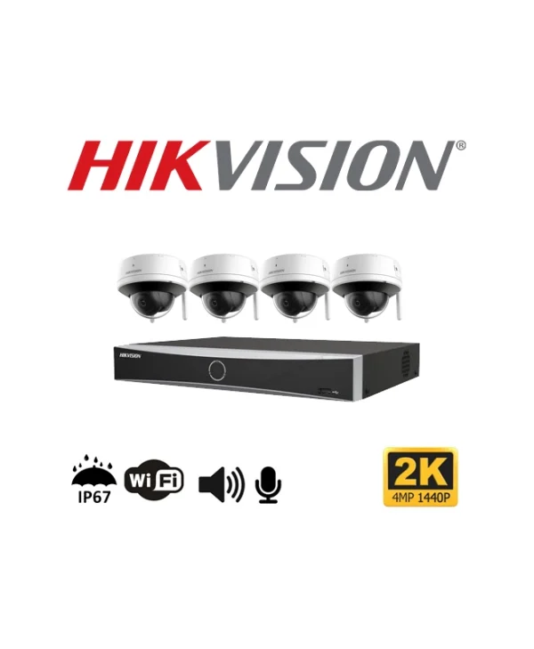 Hikvision Σύστημα Παρακολούθησης Ασύρματων Καμερών IP 1080p με Καταγραφικό 6936422186043