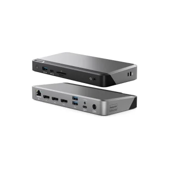 Alogic DX3 USB-C Docking Station με DisplayPort 4K PD Ethernet και σύνδεση 3 Οθονών Ασημί 293983