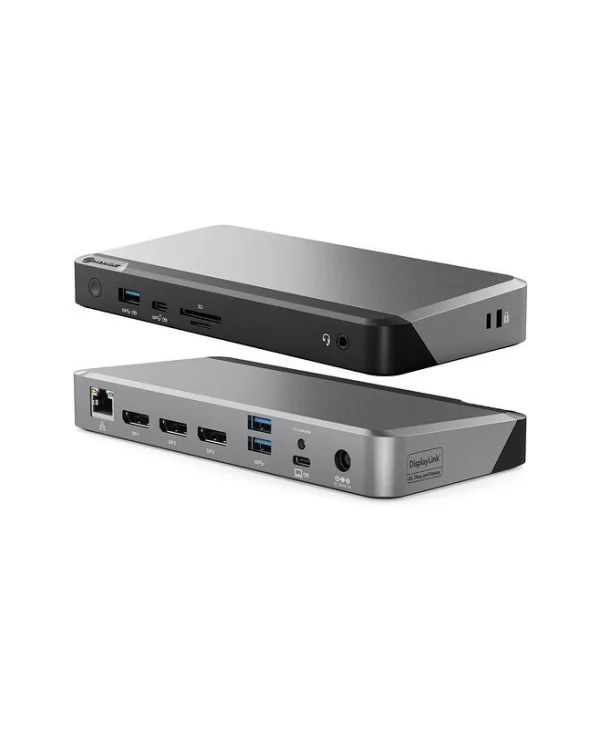 Alogic DX3 USB-C Docking Station με DisplayPort 4K PD Ethernet και σύνδεση 3 Οθονών Ασημί 293983