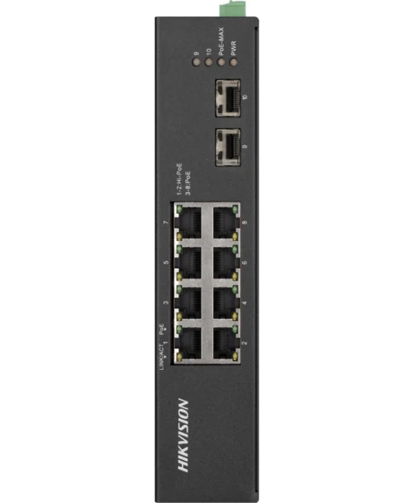 Hikvision DS-3T0510HP-E/HS Unmanaged L2 PoE+ Switch με 8 Θύρες Ethernet και 2 SFP Θύρες