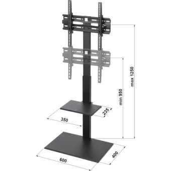 Brateck BRATECK-FS22-44TP Βάση Τηλεόρασης Δαπέδου έως 55" Μαύρο