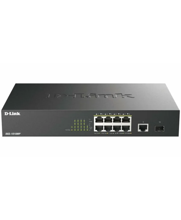 D-Link DGS-1010MP/E Unmanaged L2 PoE Switch με 8 Θύρες Gigabit (1Gbps) Ethernet και 1 SFP Θύρα W129156822
