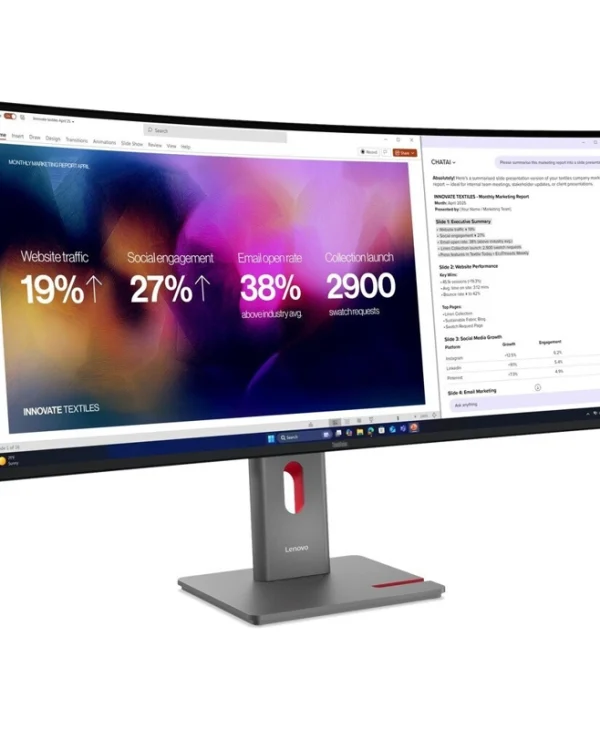 Lenovo ThinkVision P40WD-40 Ultrawide IPS HDR Curved Monitor 39.7" 5120x2160 με Χρόνο Απόκρισης 4ms GTG 64B4XAT1EU