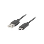 Lanberg USB 2.0 Cable USB-C male - USB-A Μαύρο 1m CA-USBO-10CC-0010-BK - Image 3