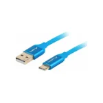 Lanberg Braided USB 2.0 Cable USB-C male - USB-A Μπλε 1m CA-USBO-22CU-0010-BL - Image 2