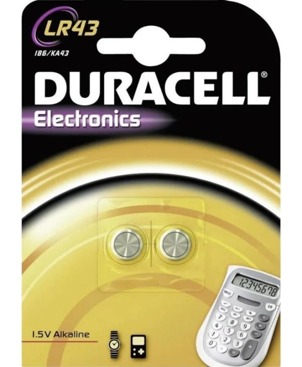 Duracell Electronics Αλκαλικές Μπαταρίες Ρολογιών LR43 1.5V 2τμχ DELR43