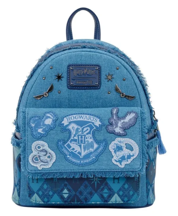 Loungefly Παιδική Τσάντα Πλάτης Μπλε 22.8x22.8x26.6εκ. Warner Bros Harry Potter Denim Mini HPBK0294