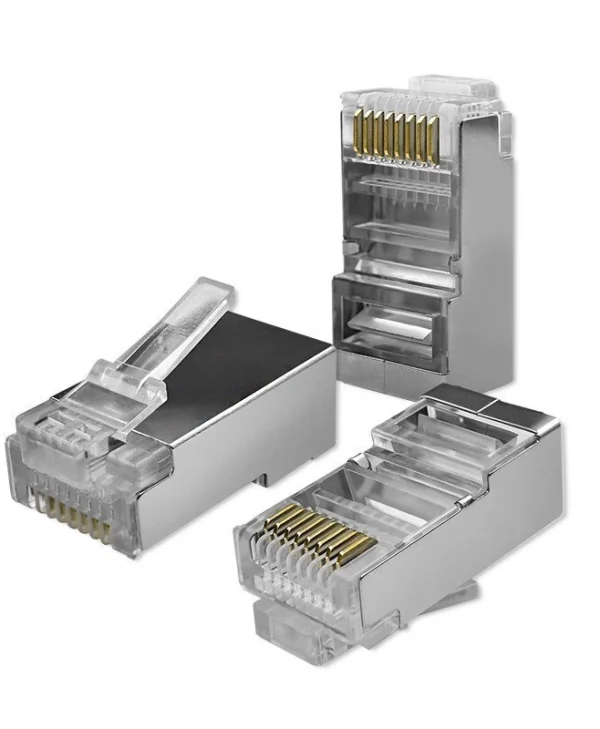 Rj45 Modular Connector Cat6 Ftp Gold-plated Contacts 100 Pieces 54556