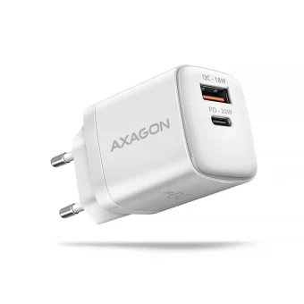 Axagon Φορτιστής Χωρίς Καλώδιο με Θύρα USB-A και Θύρα USB-C 20W Power Delivery / Quick Charge 2.0 / Quick Charge 3.0 / Quick Charge 4+ Λευκός (ΑCU-ΡQ20W) ACU-PQ20W
