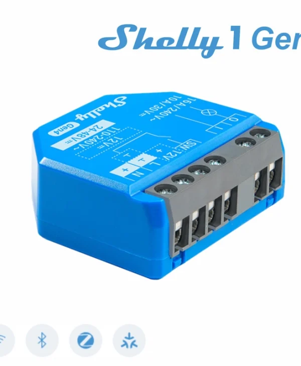 Shelly 1 Gen4 Smart Switch 1 Καναλιού Wi-Fi, Bluetooth, ZigBee & RF 10A (με Ουδέτερο) Shelly_1_Gen4