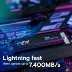 Crucial T500 SSD 4TB τύπου M.2 με σύνδεση PCI Express 4.0 και Ψύκτρα (PS5 Compatible) CT4000T500SSD5 - Image 3