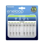 Panasonic Eneloop 8 Slots BQ-CC63 Φορτιστής 8 Μπαταριών Ni-MH Μεγέθους AA/AAA σε Λευκό χρώμα BQ-CC63E ERP
