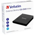 Verbatim External Slimline Εξωτερικός Οδηγός Εγγραφής/Ανάγνωσης DVD/CD για Desktop / Laptop Μαύρο 53504 - Image 5
