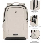 Wenger Τσάντα Πλάτης για Laptop 16" σε Μπεζ χρώμα 653500 - Image 8