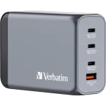 Verbatim Φορτιστής Χωρίς Καλώδιο GaN με Θύρα USB-A και 3 Θύρες USB-C Power Delivery / Quick Charge 3.0 Γκρι (GNC-240) 32205