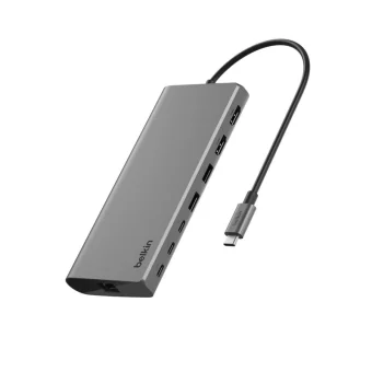 Belkin Connect USB-C Docking Station με HDMI 4K PD Ethernet και σύνδεση 2 Οθονών Γκρι INC015BTSGY-CZ