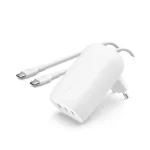 Belkin Φορτιστής με 3 Θύρες USB-C και Καλώδιο USB-C - USB-C 67W Power Delivery Λευκός (BoostCharge) WCC002VF2MWH-B6 - Image 3