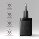 Axagon Φορτιστής Χωρίς Καλώδιο με Θύρα USB-A και Θύρα USB-C 20W Power Delivery / Quick Charge 2.0 / Quick Charge 3.0 / Quick Charge 4+ Μαύρος (ΑCU-ΡQ20) ACU-PQ20 - Image 2
