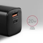 Axagon Φορτιστής Χωρίς Καλώδιο με Θύρα USB-A και Θύρα USB-C 20W Power Delivery / Quick Charge 2.0 / Quick Charge 3.0 / Quick Charge 4+ Μαύρος (ΑCU-ΡQ20) ACU-PQ20 - Image 5