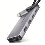 Axagon HMC-5H60 USB-C Docking Station με HDMI 4K PD Γκρι ZUUS-704