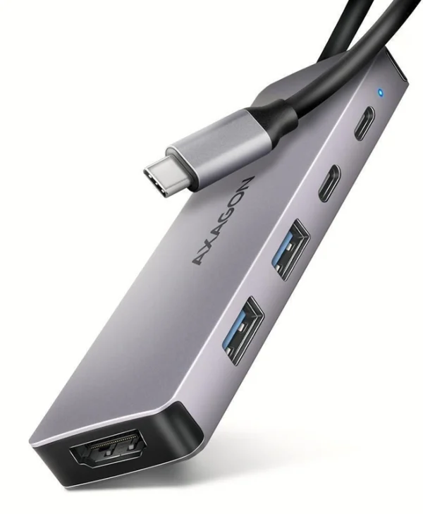 Axagon HMC-5H60 USB-C Docking Station με HDMI 4K PD Γκρι ZUUS-704
