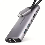 Axagon Hub 6 Θυρών USB 3.2 με σύνδεση USB-C Ασημί ZUUS-705