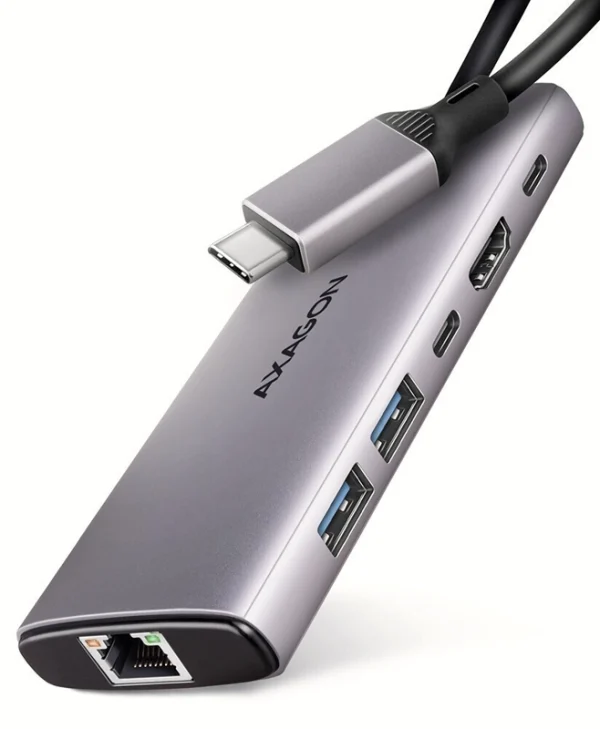 Axagon Hub 6 Θυρών USB 3.2 με σύνδεση USB-C Ασημί ZUUS-705