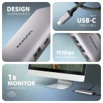 Axagon Hub 6 Θυρών USB 3.2 με σύνδεση USB-C Ασημί ZUUS-705 - Image 8
