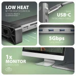 Axagon USB-C Docking Station με HDMI 4K PD Ethernet Ασημί (HMC-10HLS) ZUWE-556 - Image 4