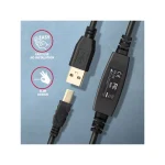 Axagon USB 2.0 Cable USB-A male - USB-B male Μαύρο 10m ADR-210B - Image 3