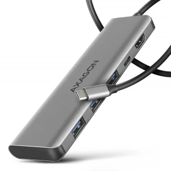 Axagon USB-C Docking Station με HDMI 4K PD Ασημί (HMC-5H) ZUUS-698