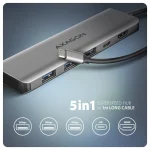 Axagon USB-C Docking Station με HDMI 4K PD Ασημί (HMC-5H) ZUUS-698 - Image 2