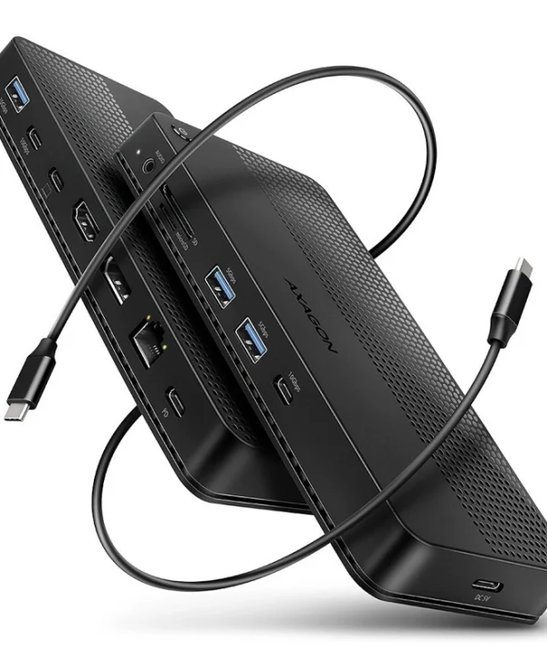 Axagon USB-C Docking Station με HDMI/DisplayPort 4K PD Ethernet και σύνδεση 2 Οθονών Μαύρο (Hmc-U4) ZUUS-727