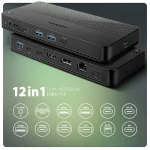 Axagon USB-C Docking Station με HDMI/DisplayPort 4K PD Ethernet και σύνδεση 2 Οθονών Μαύρο (Hmc-U4) ZUUS-727 - Image 2