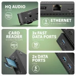 Axagon USB-C Docking Station με HDMI/DisplayPort 4K PD Ethernet και σύνδεση 2 Οθονών Μαύρο (Hmc-U4) ZUUS-727 - Image 5