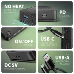 Axagon USB-C Docking Station με HDMI/DisplayPort 4K PD Ethernet και σύνδεση 2 Οθονών Μαύρο (Hmc-U4) ZUUS-727 - Image 6